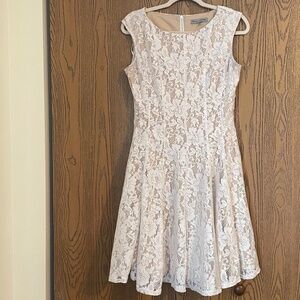 White floral appliqué dress